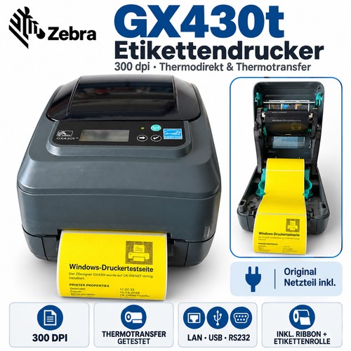 Zebra gx430t 300dpi usb lan - zebra,